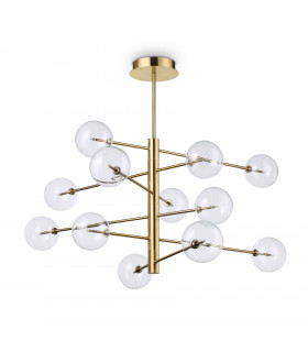 Equinoxe lámpara colgante Metal Latón envejecido 12 bombillas 70cm