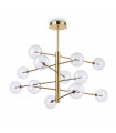 Suspension Equinoxe Métal Laiton antique 12 ampoules 70cm