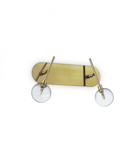 Lampada da parete con luce da lettura Maracas Metallo Ottone antico 2 lampadine 27cm