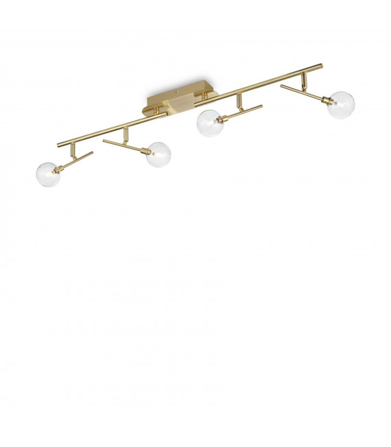 Barra faretto Maracas Metallo Ottone antico 4 lampadine 20cm