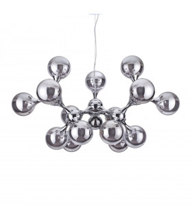 Nodi Metal Chrome pendant light 15 bulbs 60cm