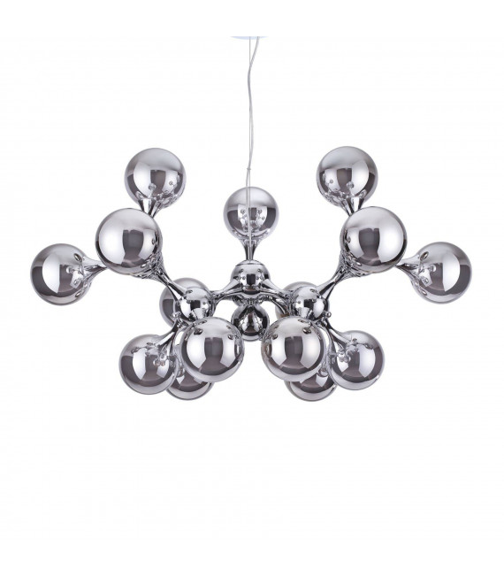 Nodi Metal Chrome pendant light 15 bulbs 60cm