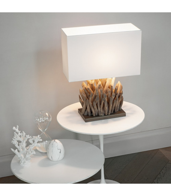 Snell table lamp White wood 1 bulb 50cm