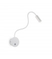 Wall lamp with reading light Focus-2 1 bulb White metal