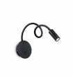 Wall lamp with reading light Focus-2 1 bulb Black Metal