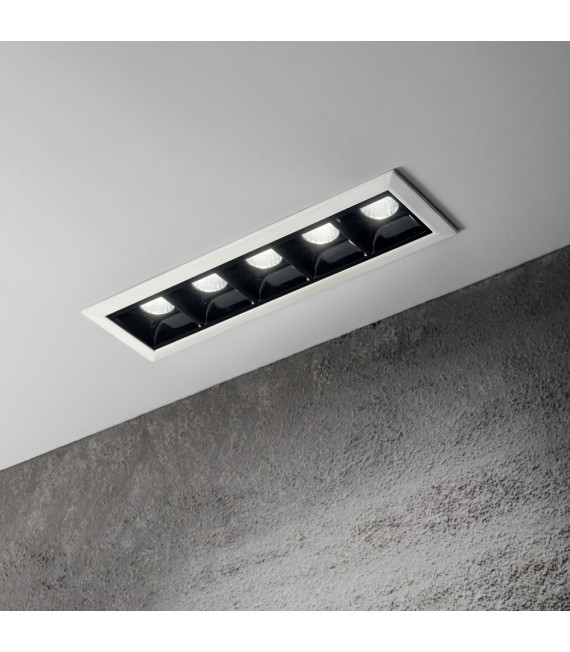 Recessed spotlight Lika White aluminum 5 bulbs 4.8cm