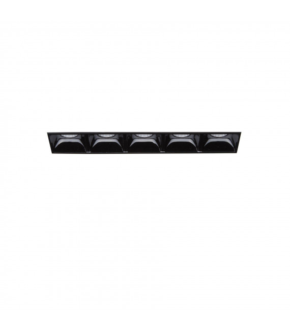 Spot encastré Lika Aluminium Noir 5 ampoules 5,4cm