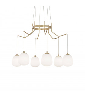 Karousel Metal Brass Pendant 6 bulbs 97.5cm