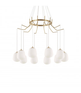 Karousel Metal Brass Pendant 10 bulbs 112cm
