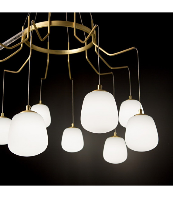 Karousel Metal Brass Pendant 10 bulbs 112cm