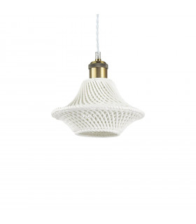 Suspension Lugano Métal blanc 1 ampoule 28cm