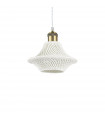 Suspension Lugano Métal blanc 1 ampoule 28cm