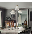Lugano pendant light White metal 1 bulb 28cm