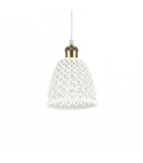 Lampada a sospensione Lugano Metallo bianco 1 lampadina 31cm