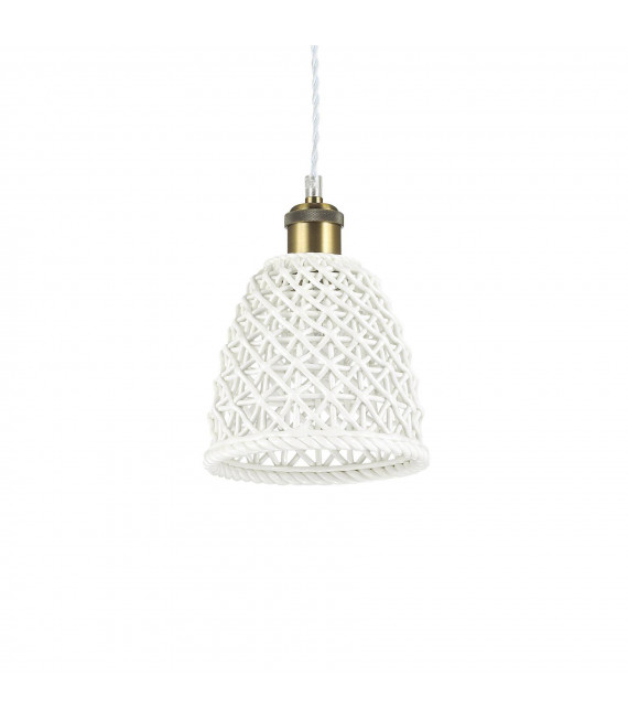 Lampada a sospensione Lugano Metallo bianco 1 lampadina 31cm