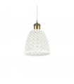 Lugano pendant light White metal 1 bulb 31cm