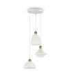 Suspension Lugano Métal blanc 3 ampoules 31cm