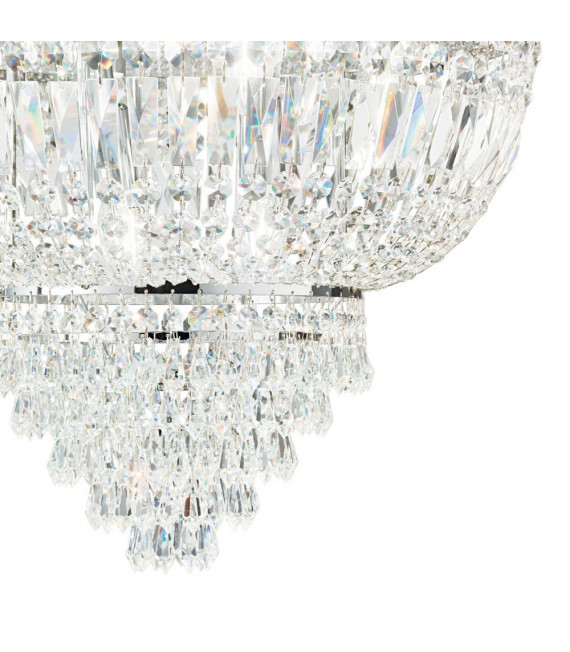 Plafonnier Design Dubai Métal Chrome 3 ampoules 35,5cm