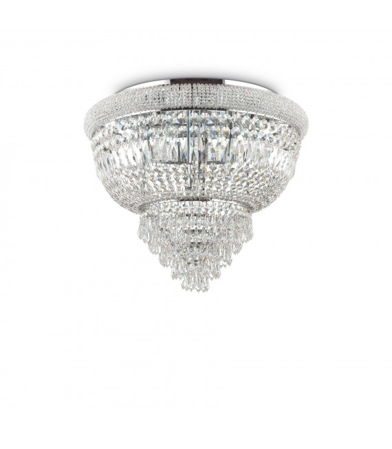 Plafoniera Design Dubai Metallo Cromo 6 lampadine 44cm