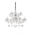 Chandelier sans abats jours Continental Métal Transparent 12 ampoules 85cm