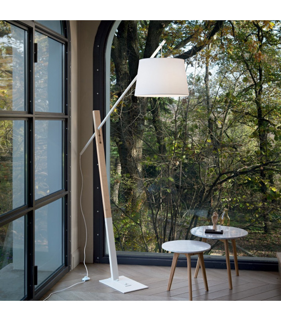 Eminent Floor lamp White wood 1 bulb 227cm