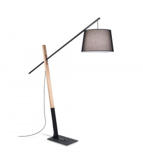Lámpara de pie Eminent Black Wood 1 bombilla 230cm