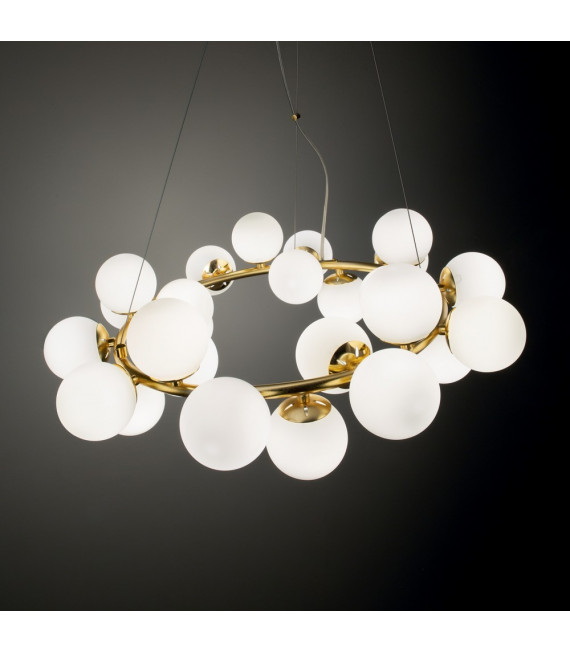 Lampada a sospensione Dna Bianco metallo 25 lampadine 37,5cm