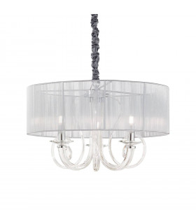 Paralumi lampadario Swan Silver Glass 3 lampadine 55cm