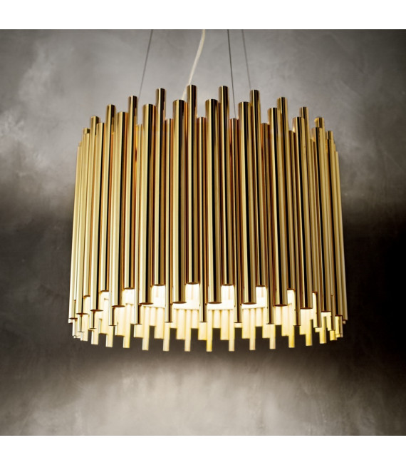 Suspension Pan Métal Or 5 ampoules 50cm