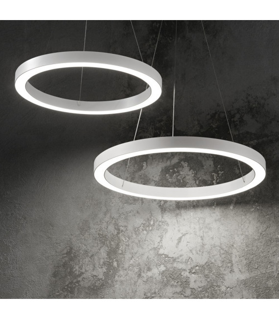 Lampada a sospensione a LED integrata Oracle Alluminio bianco 1 lampadina 19,5 cm