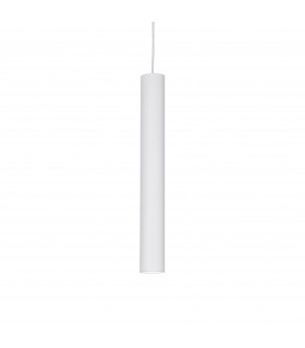 Lámpara colgante de diseño Tubo aluminio blanco 1 bombilla 55cm