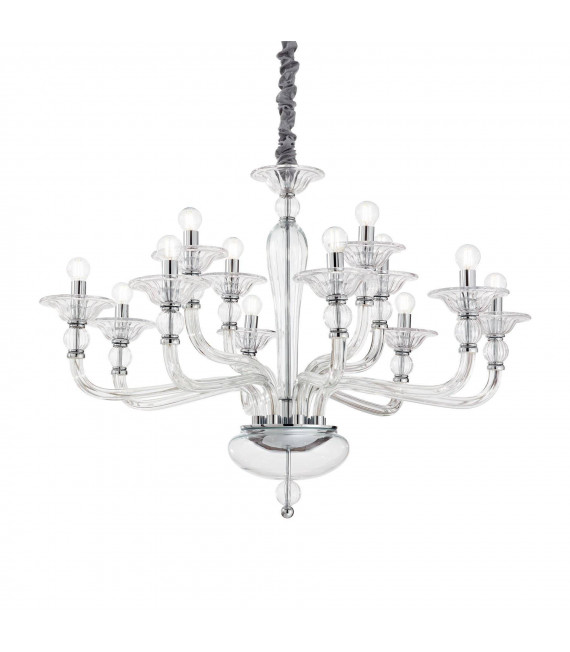 Chandelier without lampshades Danieli Clear glass 12 bulbs 81cm