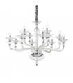 Chandelier sans abats jours Danieli Verre Transparent 12 ampoules 81cm