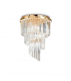 Plafonnier Design Carlton Métal Or 12 ampoules 69cm