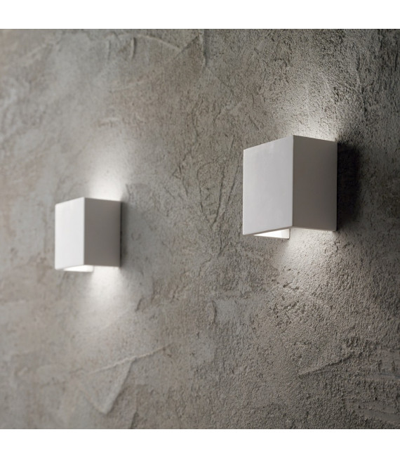 Flash white gypsum wall light 1 bulb 12.5cm