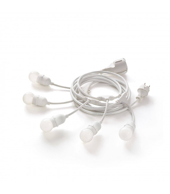 Fiesta pendant lamp White plastic 5 bulbs 14cm