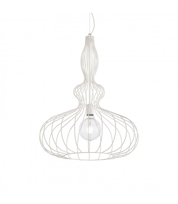 Lampada a sospensione Clarissa Metallo bianco 1 lampadina 85cm