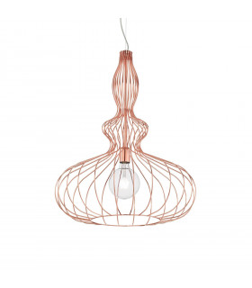 Clarissa Cobre metal lámpara colgante 1 bombilla 85cm