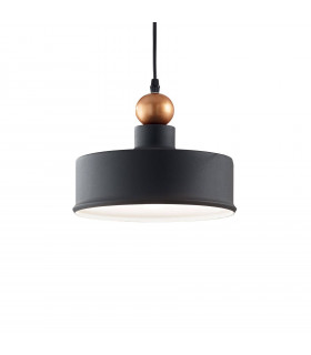 Triad Pendelleuchte aus schwarzem Metall 1 Glühbirne 36cm