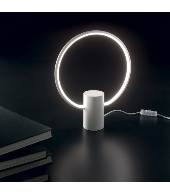 Cerchio integrierte LED-Lampe Weißer Kunststoff 1 Glühbirne 33,5 cm