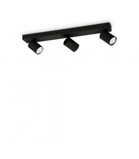 Barra faretto Rudy Black Metal 3 lampadine 11,5cm
