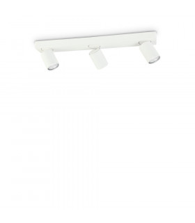 Barra faretto Rudy White in metallo 3 lampadine 11,5cm