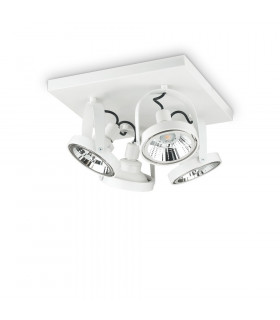 Ceiling light Spot Glim White metal 4 bulbs 20cm