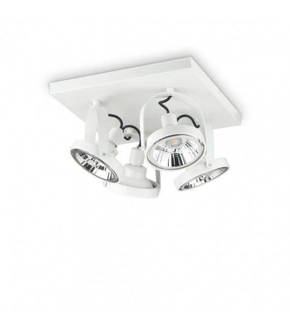 Plafonnier Spot Glim Métal blanc 4 ampoules 20cm