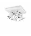 Plafonnier Spot Glim Métal blanc 4 ampoules 20cm