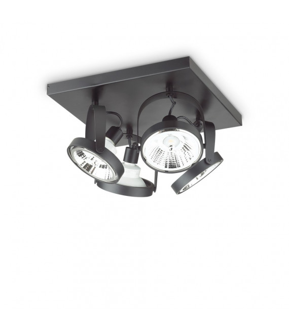 Deckenleuchte Spot Glim Black Metal 4 Glühbirnen 20cm