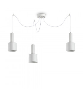Holly pendant lamp White metal 3 bulbs 37cm