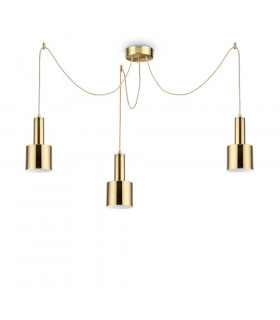 Holly Lampada a sospensione in metallo Ottone satinato 3 lampadine 37cm