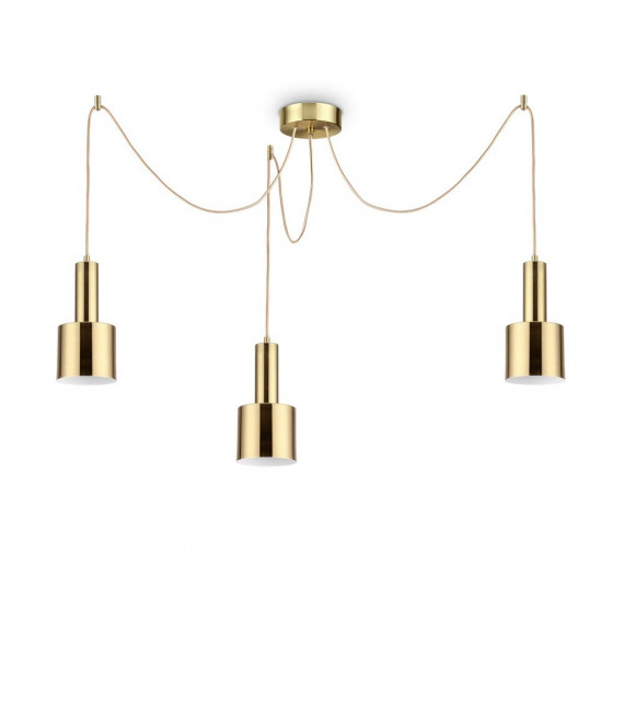 Suspension Holly Métal Laiton satiné 3 ampoules 37cm