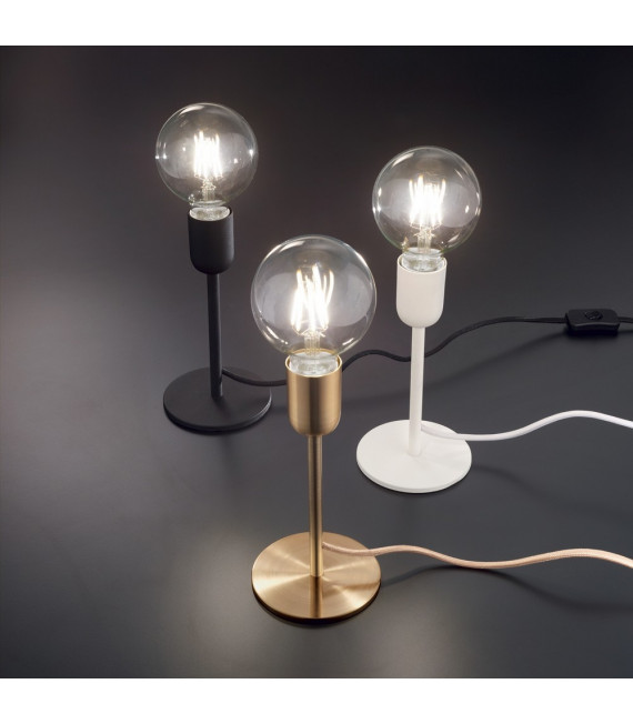 Lampada da tavolo Microfono Metallo bianco 1 lampadina 22cm